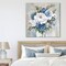 Blue Flower Wall Art for Living Room White Floral Canvas Pictures Modern Paintings Framed Artwork for Bedroom Bathroom Dining Room Office Wall Decor
